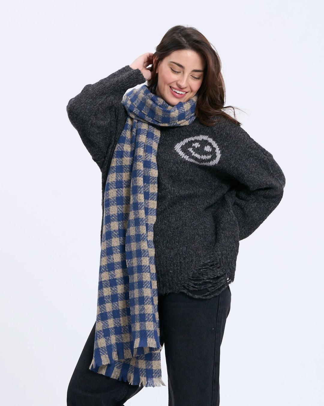 An image of a   3624D Smiley Face Sweater by  Mirra Masa