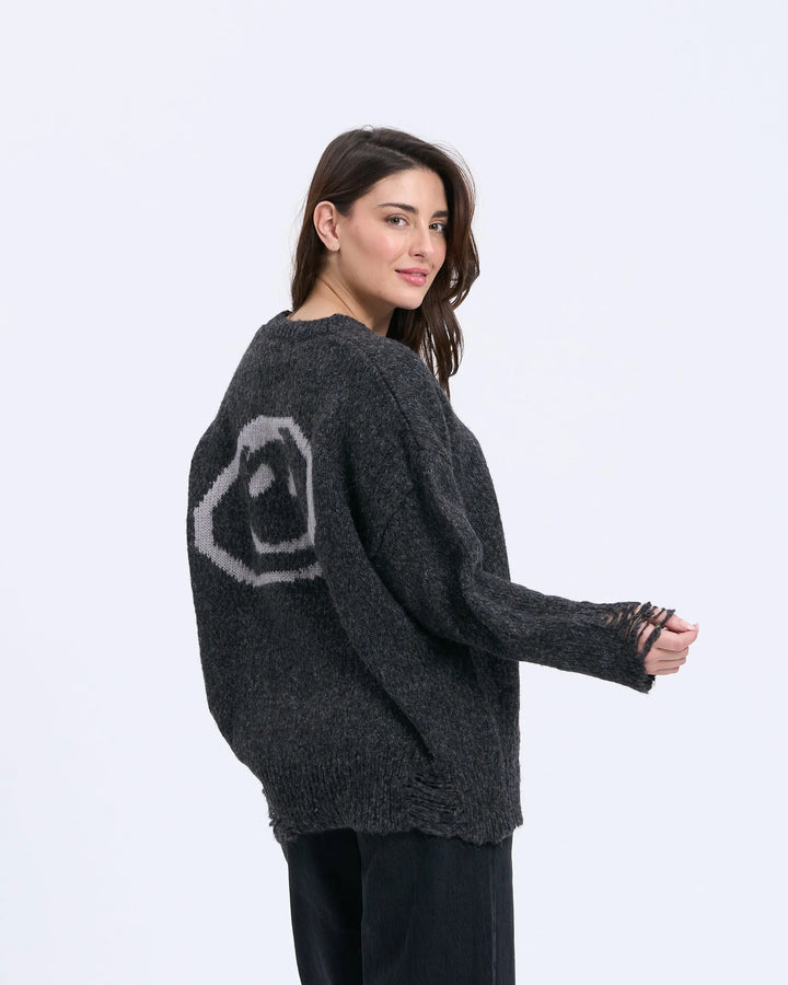 An image of a   3624D Smiley Face Sweater by  Mirra Masa