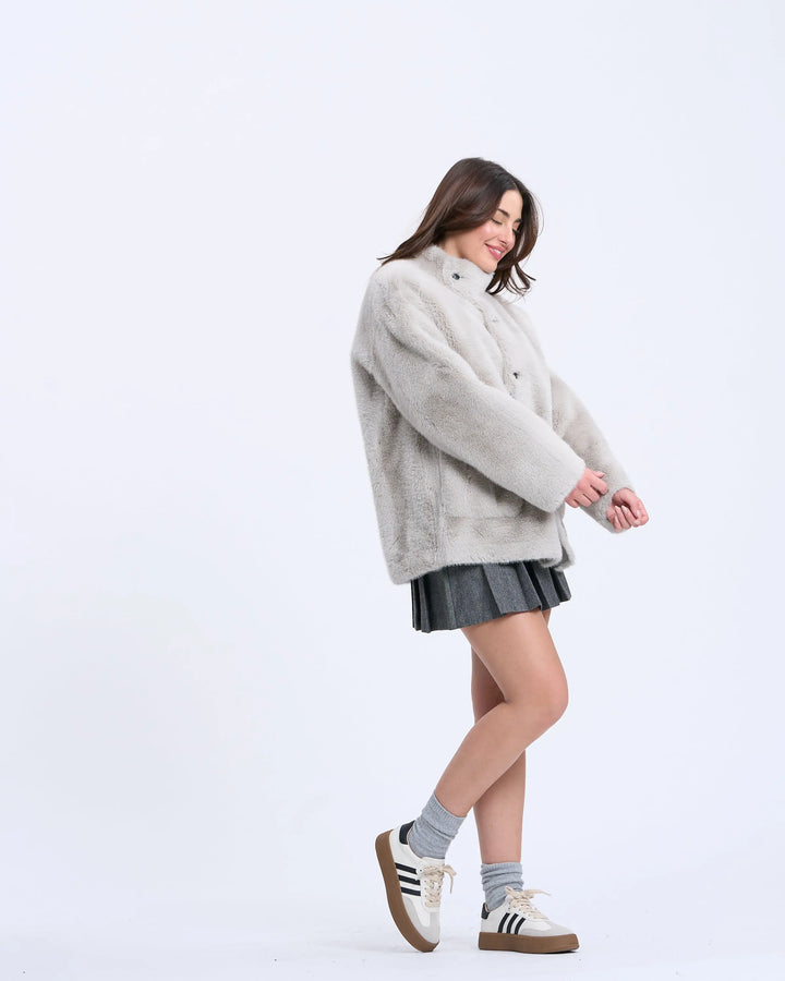 An image of a   3654Q Faux Fur Jacket by  Mirra Masa
