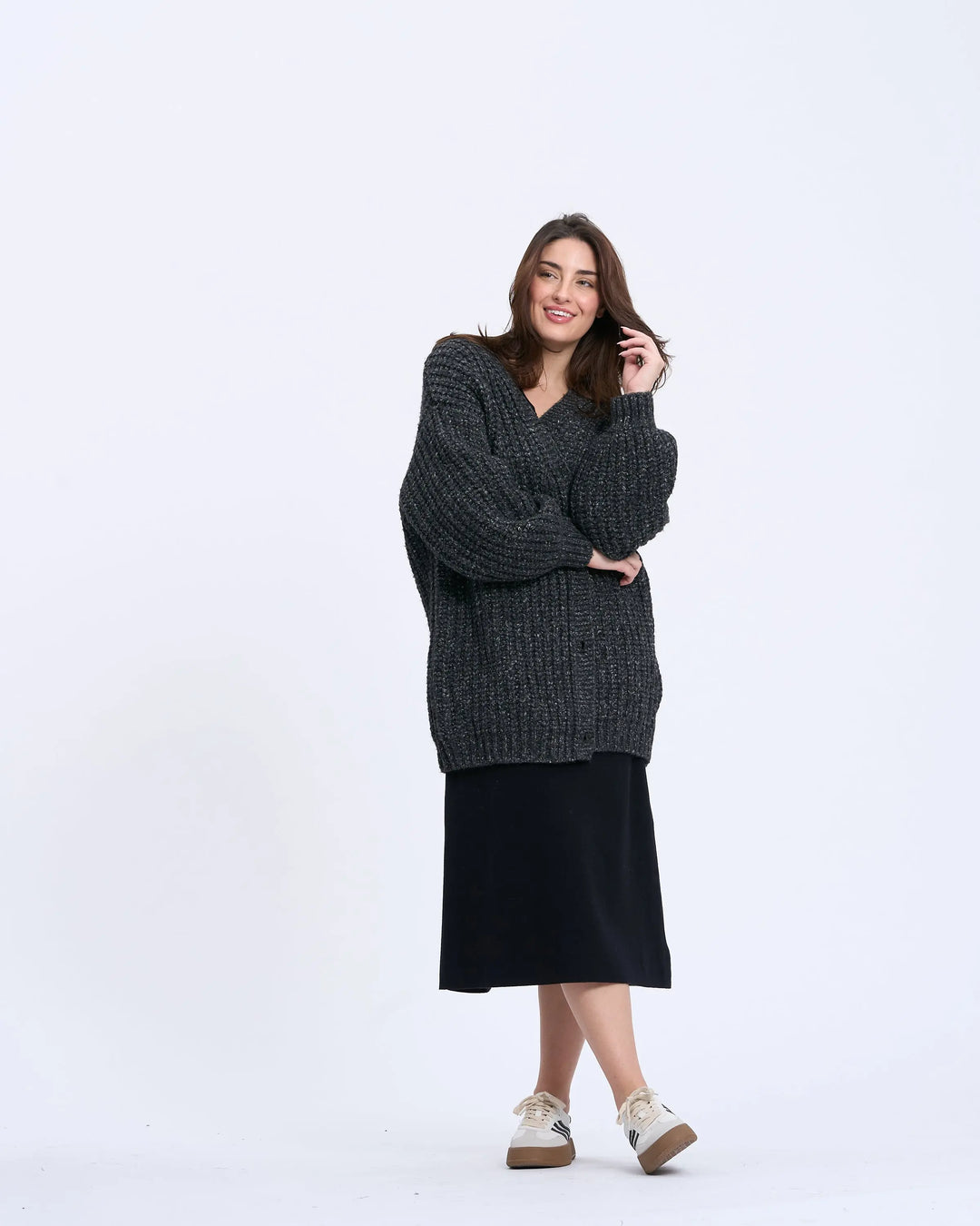 An image of a   4064Q Oversized Comfort Cardigan by  Mirra Masa