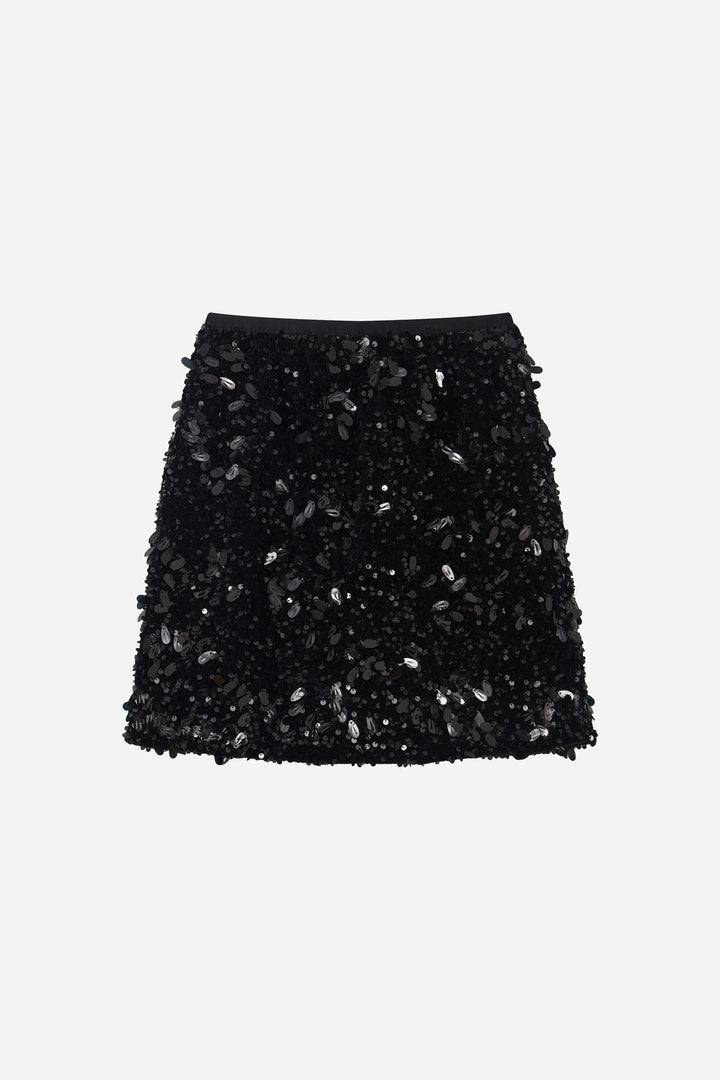 An image of a   40763 Sequin Mini Skirt by  Mirra Masa