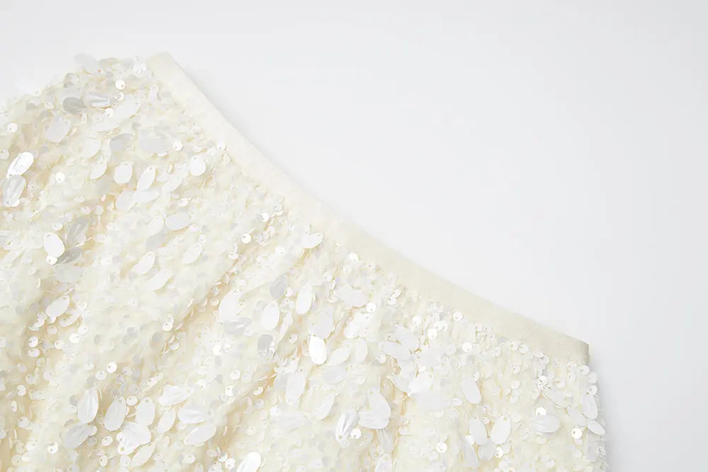 An image of a   40763 Sequin Mini Skirt by  Mirra Masa