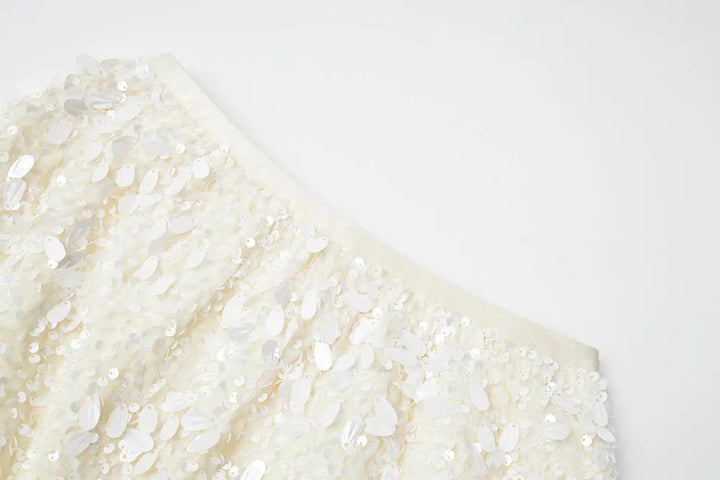 An image of a   40763 Sequin Mini Skirt by  Mirra Masa