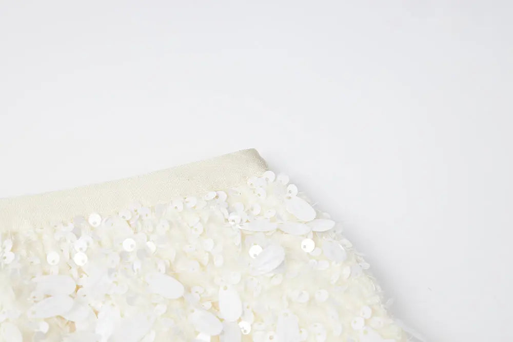 An image of a   40763 Sequin Mini Skirt by  Mirra Masa