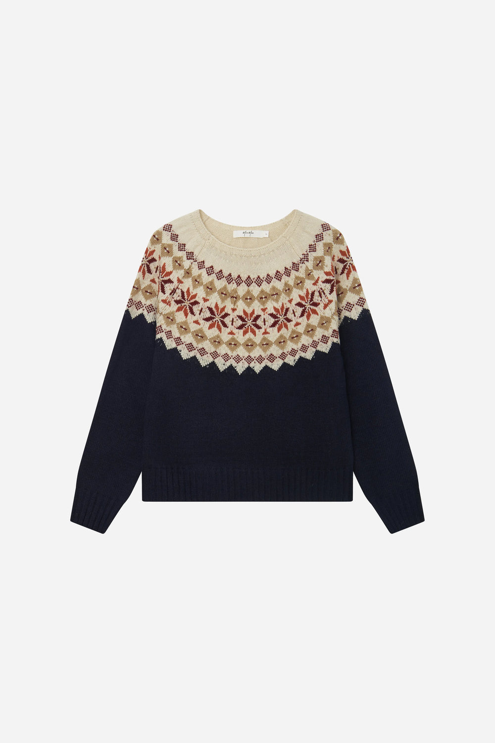 An image of a   41046 Nordic Pattern Crew Neck Knit by  Mirra Masa