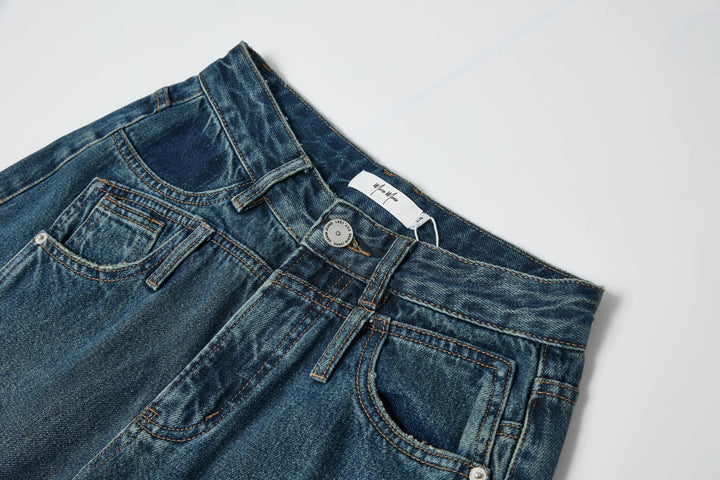 An image of a   4104Q Vintage Wash Flare Denim Jeans by  Mirra Masa