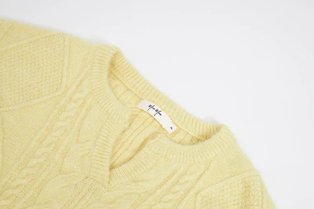 An image of a   41067 Cable Knit Pullover Sweater by  Mirra Masa