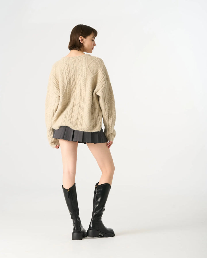 An image of a   41067 Cable Knit Pullover Sweater by  Mirra Masa