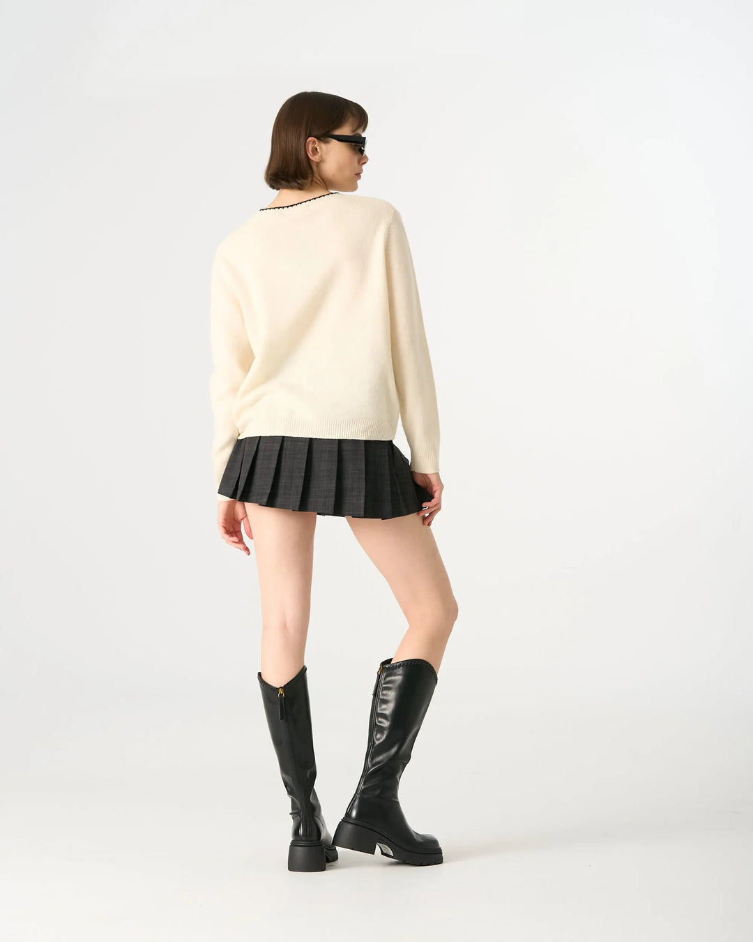 An image of a   41093 Kitten Crewneck Wool Sweater by  Mirra Masa
