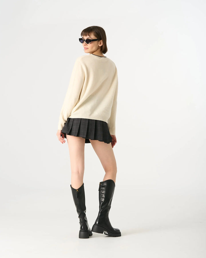 An image of a   41093 Kitten Crewneck Wool Sweater by  Mirra Masa