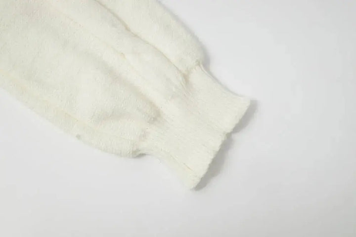 An image of a   41117 Lace Trim V-Neck Cable Sweater by  Mirra Masa