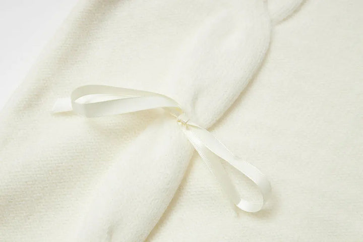 An image of a   41117 Lace Trim V-Neck Cable Sweater by  Mirra Masa