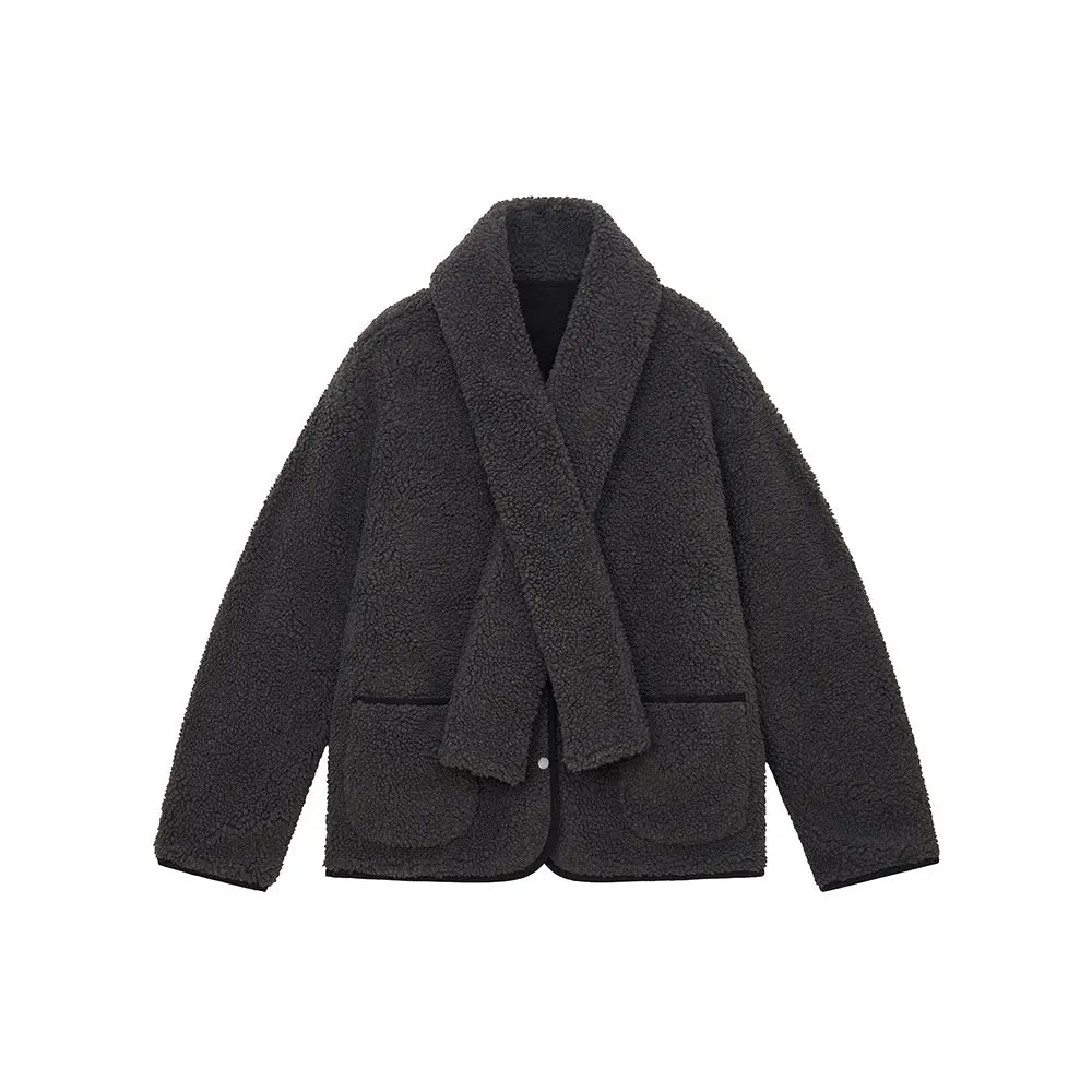An image of a   41150 Quilted Jacket with Scarf by  Mirra Masa