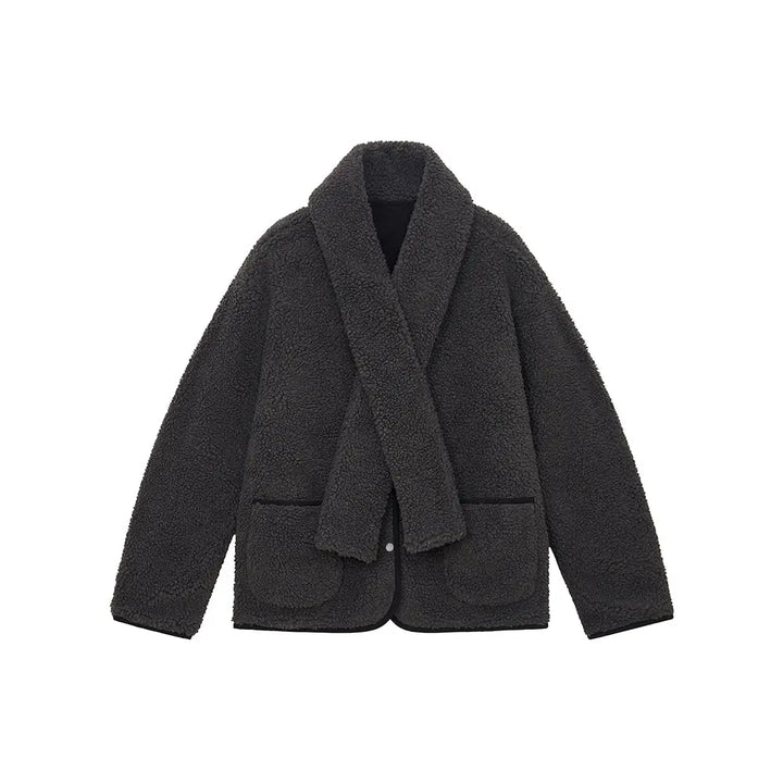 An image of a   41150 Quilted Jacket with Scarf by  Mirra Masa