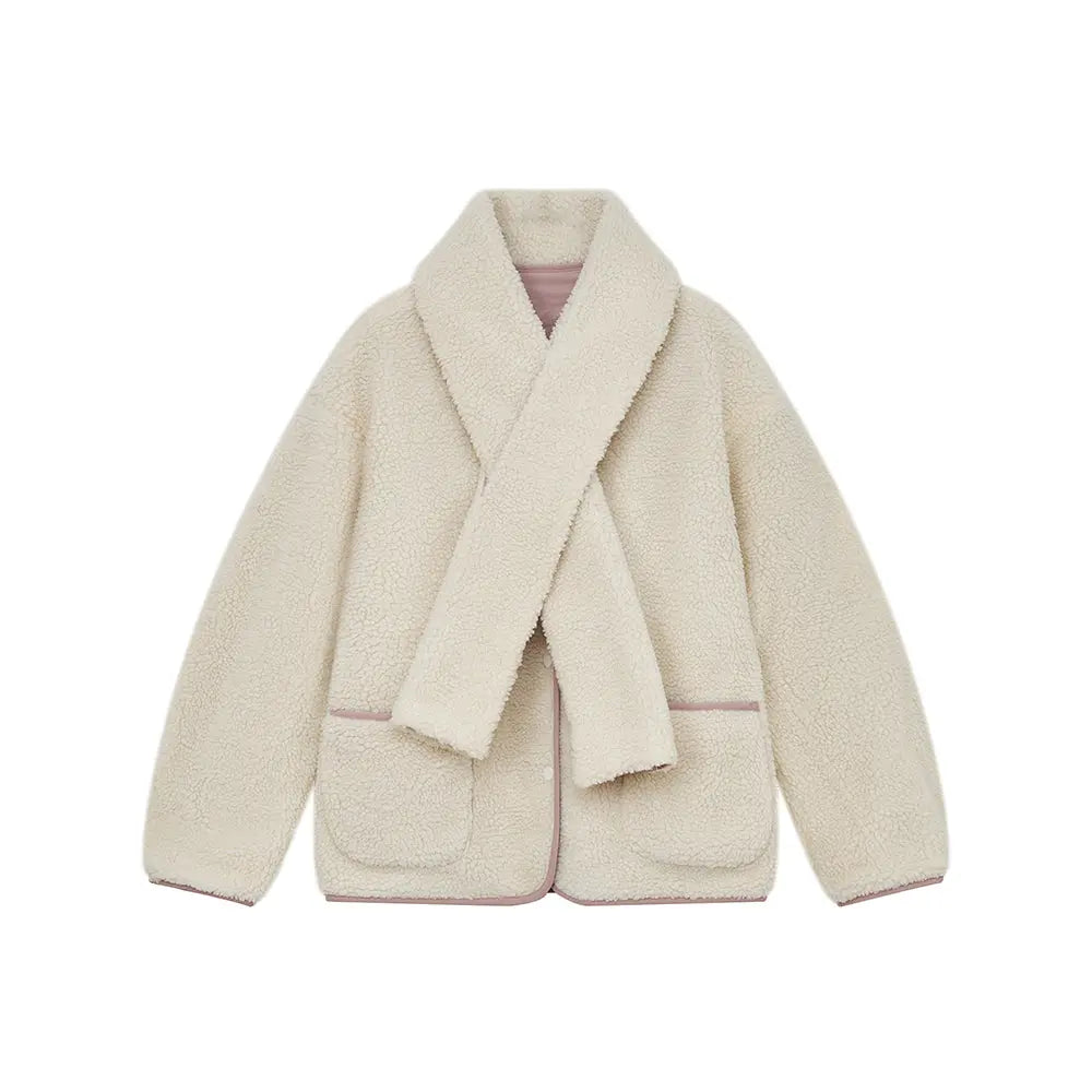 An image of a   41150 Quilted Jacket with Scarf by  Mirra Masa