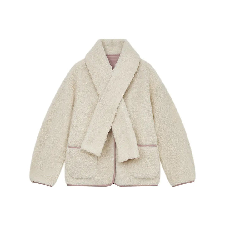 An image of a   41150 Quilted Jacket with Scarf by  Mirra Masa