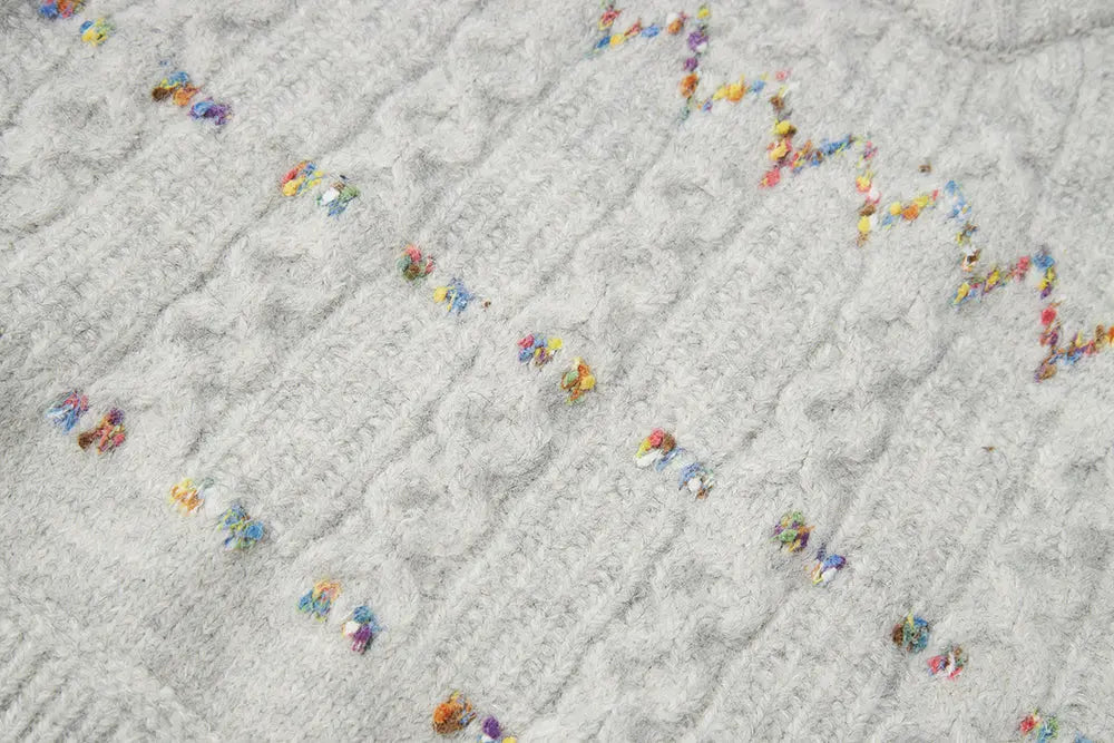 An image of a   41163 Sequined Cable Knit Crewneck Sweater by  Mirra Masa