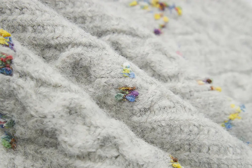 An image of a   41163 Sequined Cable Knit Crewneck Sweater by  Mirra Masa