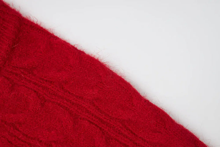 An image of a   41307 Crewneck Cable Knit Sweater by  Mirra Masa