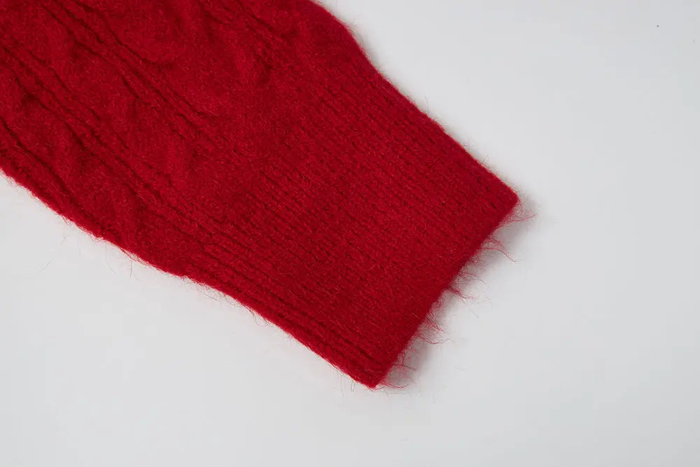 An image of a   41307 Crewneck Cable Knit Sweater by  Mirra Masa