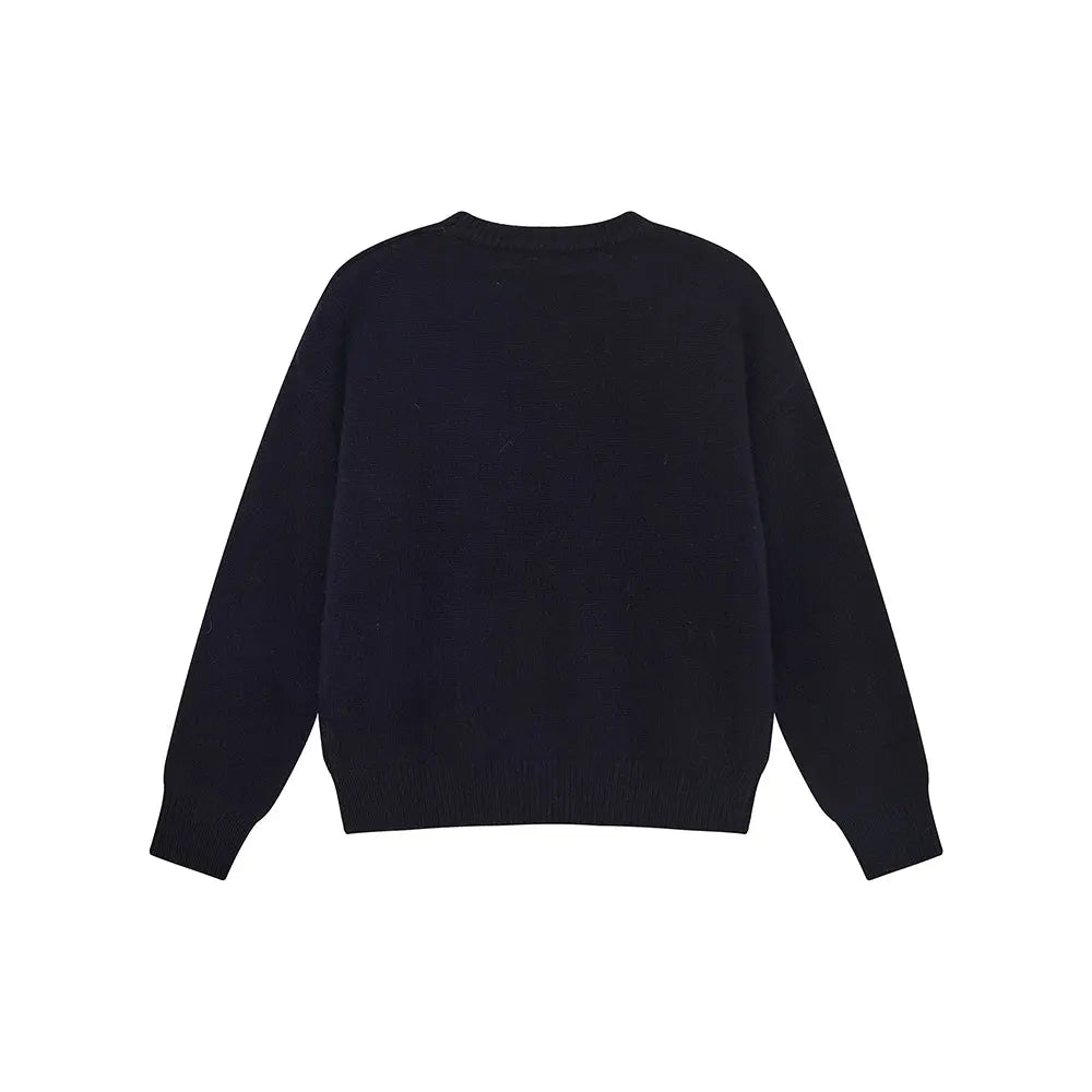 An image of a   41328 Pure Wool Flower Crewneck Sweater by  Mirra Masa