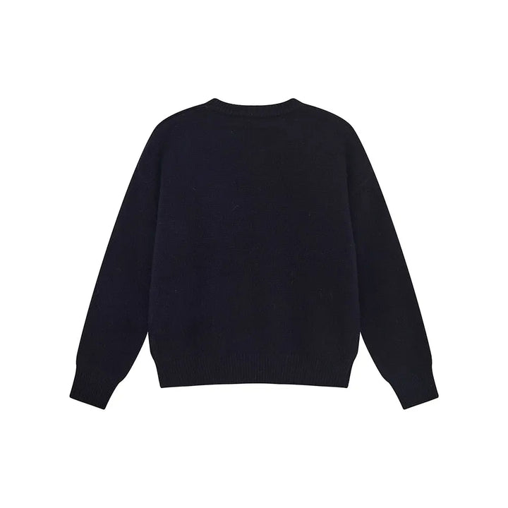 An image of a   41328 Pure Wool Flower Crewneck Sweater by  Mirra Masa