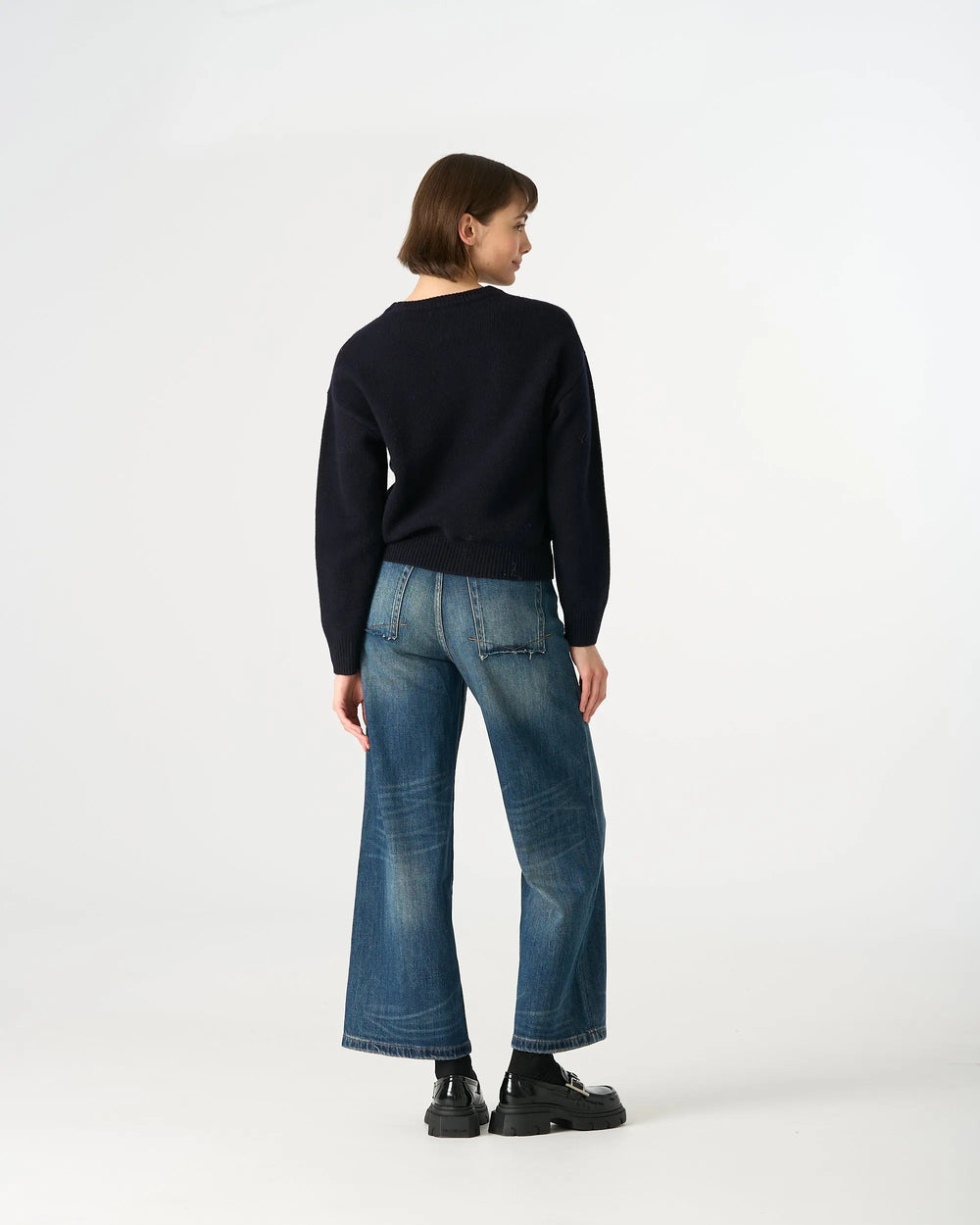 An image of a   41328 Pure Wool Flower Crewneck Sweater by  Mirra Masa