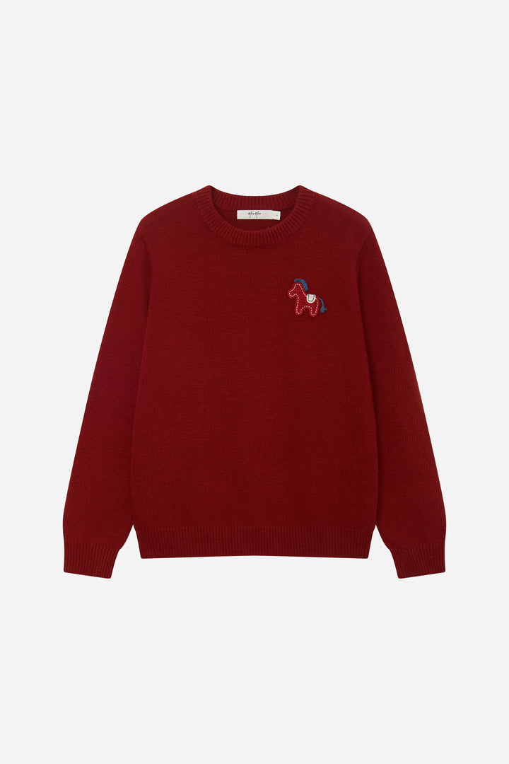 An image of a   41358 Pony Patch Wool Blend Sweater by  Mirra Masa