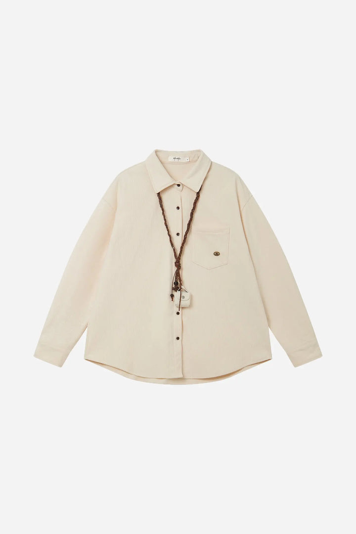 An image of a   41374 Corduroy Overshirt with Pouch Accessory by  Mirra Masa