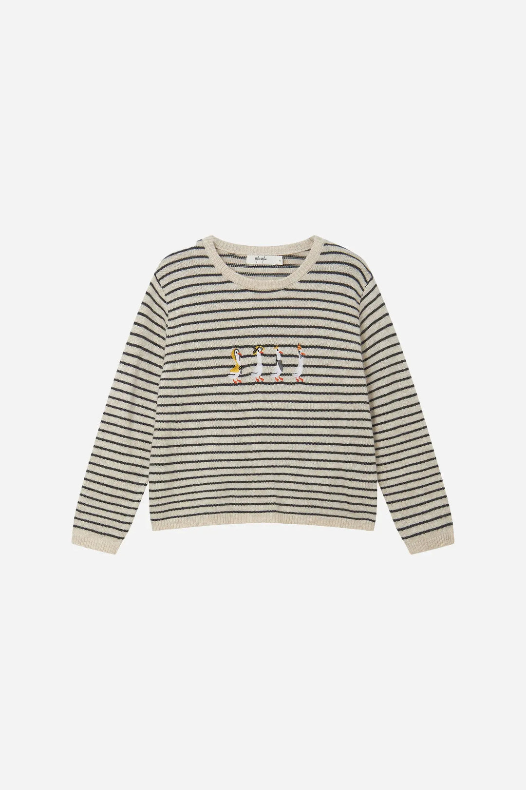 An image of a   41662 Striped Crewneck Sweater by  Mirra Masa