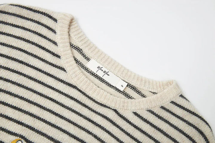 An image of a   41662 Striped Crewneck Sweater by  Mirra Masa