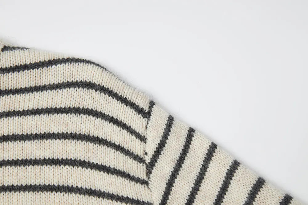 An image of a   41662 Striped Crewneck Sweater by  Mirra Masa