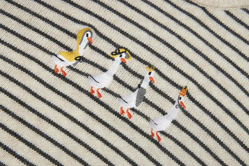 An image of a   41662 Striped Crewneck Sweater by  Mirra Masa