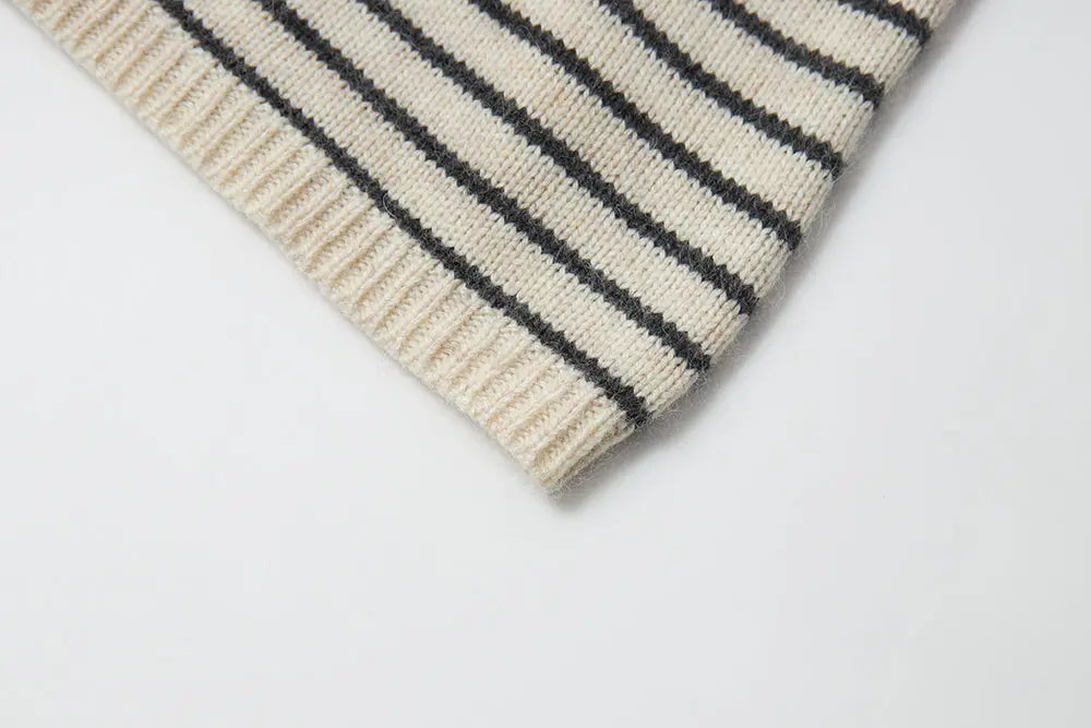 An image of a   41662 Striped Crewneck Sweater by  Mirra Masa
