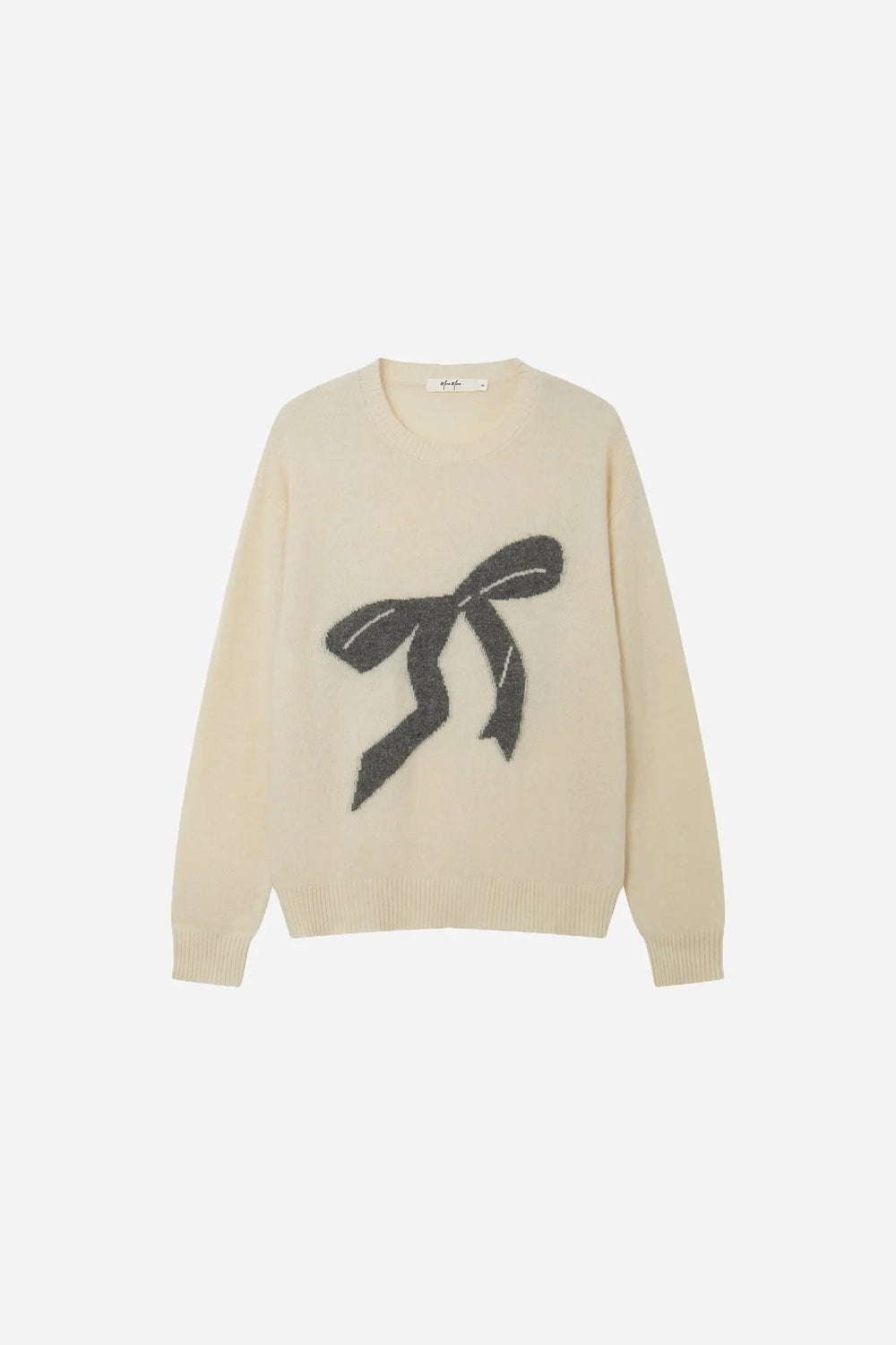 An image of a   41836 Crewneck Wool Sweater with Bow by  Mirra Masa