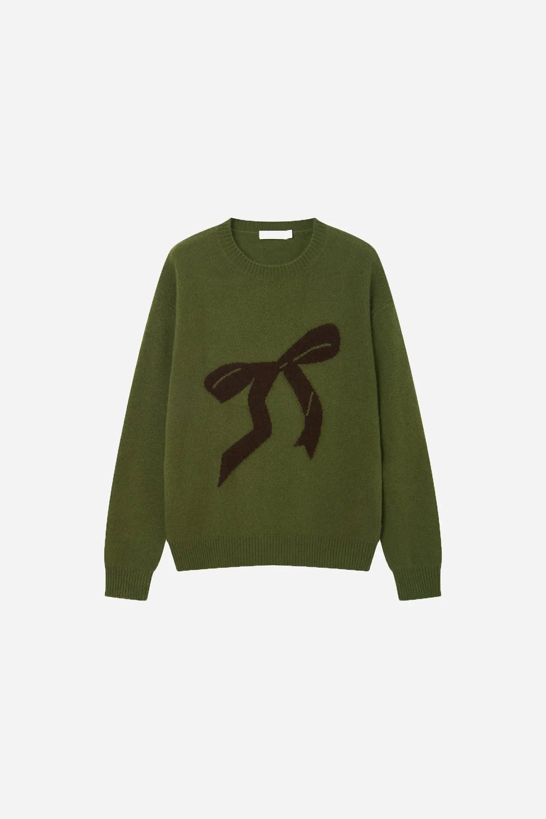 An image of a   41836 Crewneck Wool Sweater with Bow by  Mirra Masa