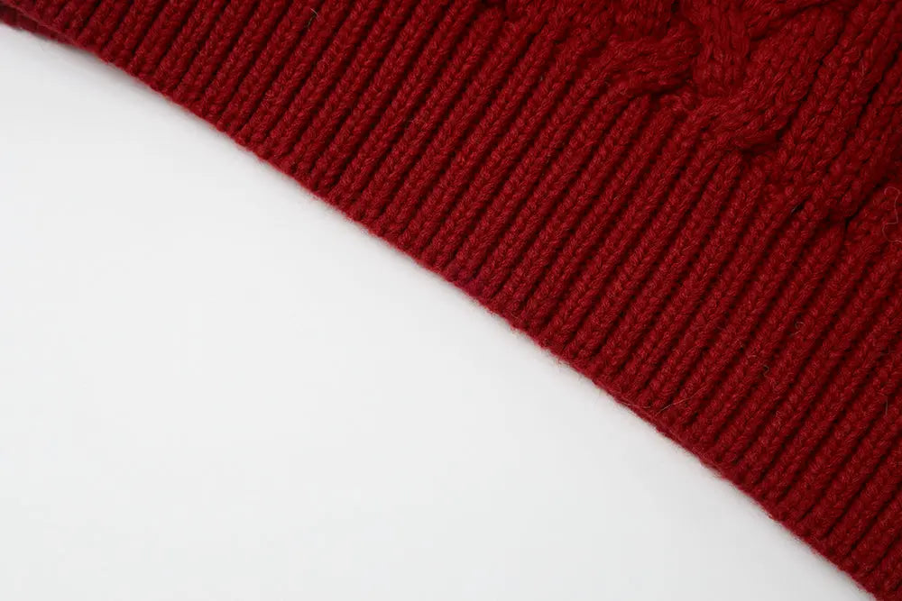 An image of a   41948 Loose Fit Cable Knit Sweater by  Mirra Masa