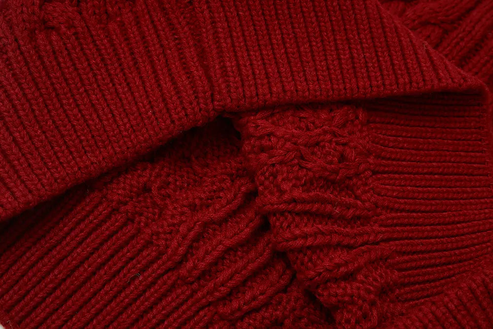 An image of a   41948 Loose Fit Cable Knit Sweater by  Mirra Masa