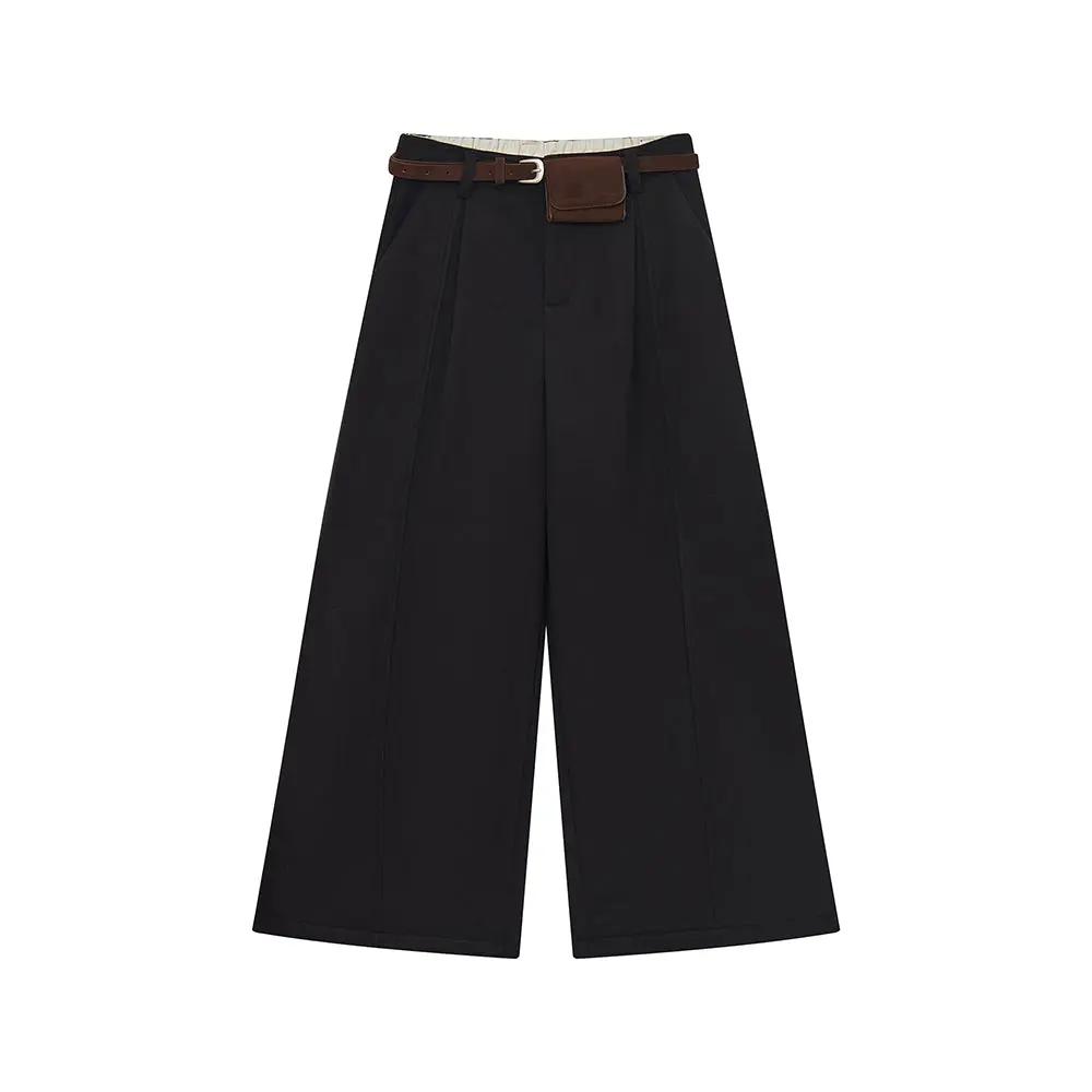 An image of a  Black / Large 42274 Extra Warmth Flare Pants by  Mirra Masa