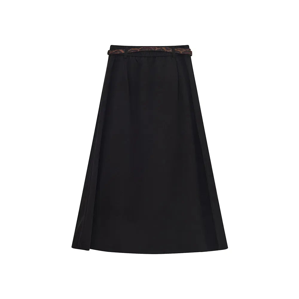 An image of a   42792 Pleated Midi Skirt with Belts by  Mirra Masa