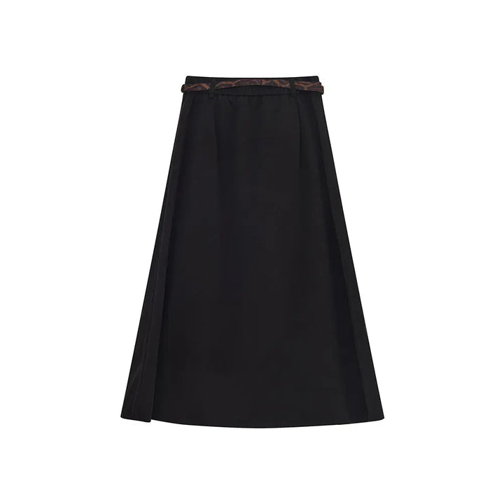 An image of a   42792 Pleated Midi Skirt with Belts by  Mirra Masa