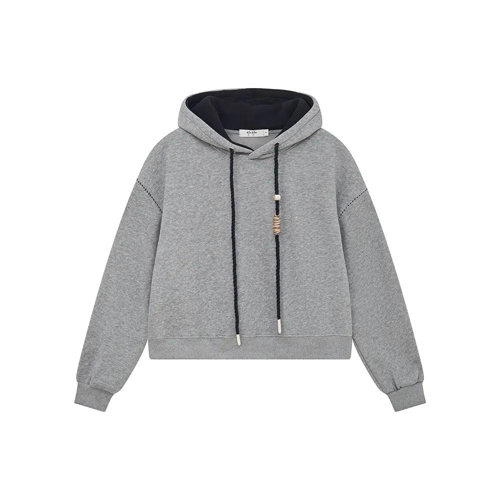An image of a  Light Grey / One-Size 44005 Fleece Lined Hoodie by  Mirra Masa