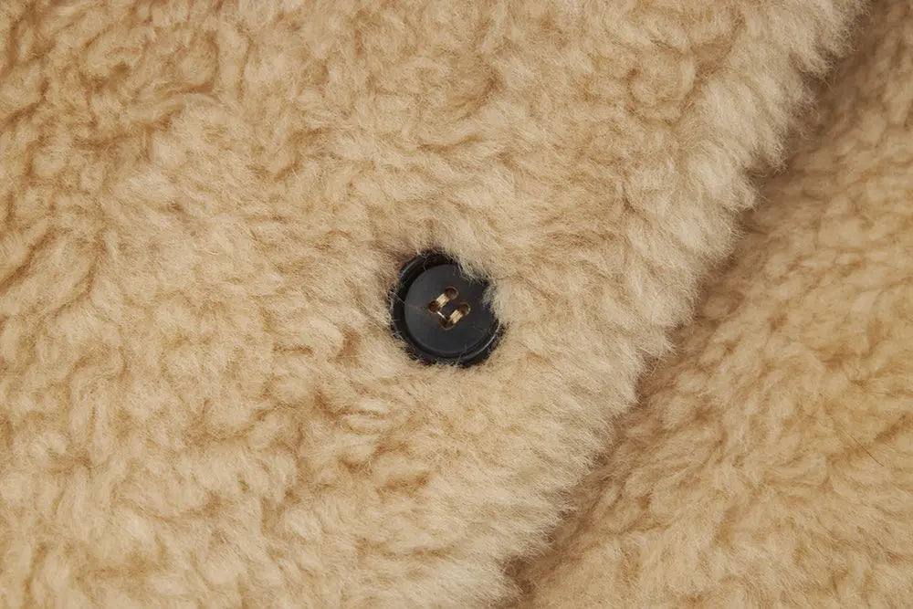 An image of a   44230 Luxe Wool Round-Neck Teddy Jacket by  Mirra Masa