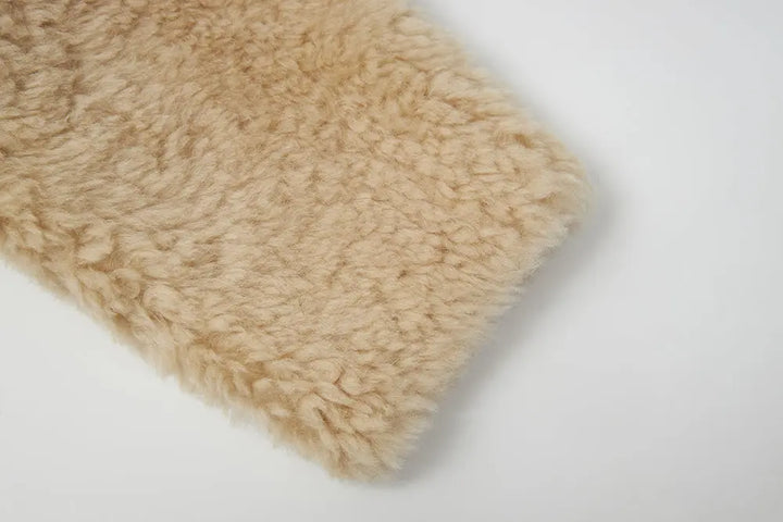 An image of a   44230 Luxe Wool Round-Neck Teddy Jacket by  Mirra Masa