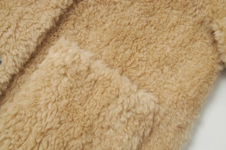 An image of a   44230 Luxe Wool Round-Neck Teddy Jacket by  Mirra Masa