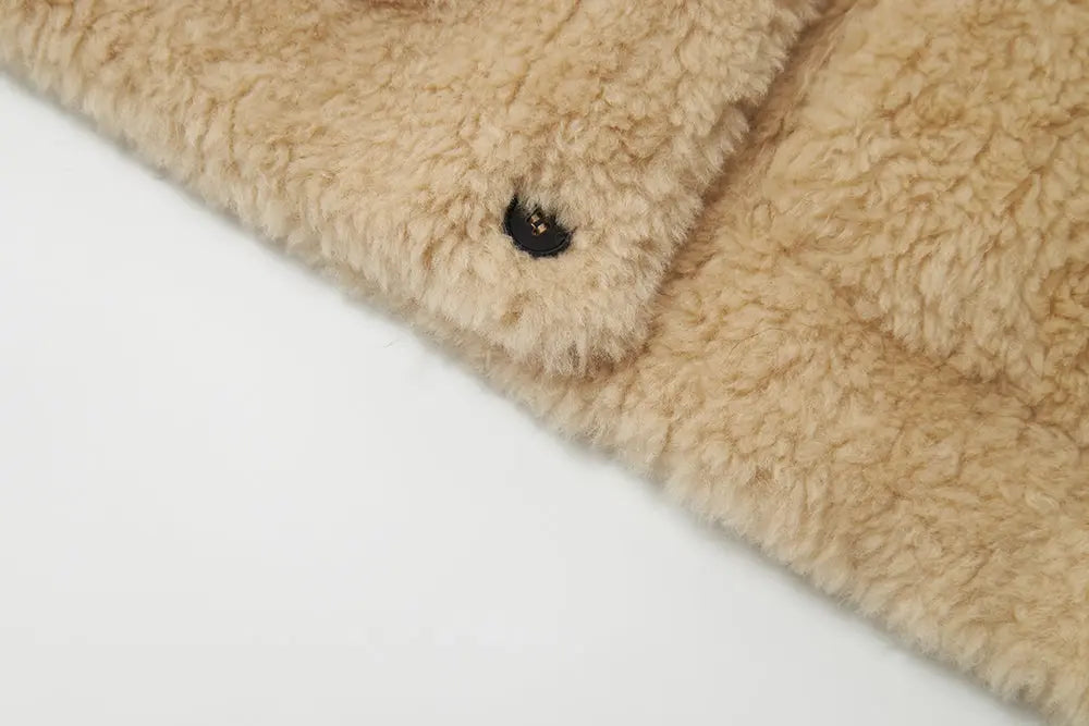 An image of a   44230 Luxe Wool Round-Neck Teddy Jacket by  Mirra Masa