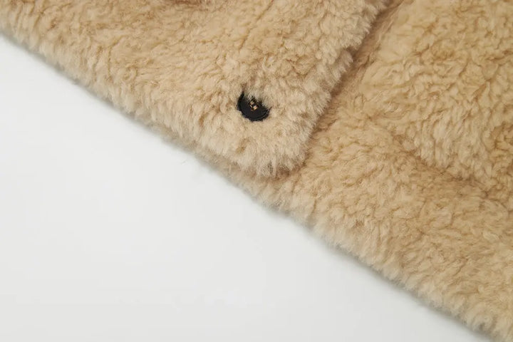 An image of a   44230 Luxe Wool Round-Neck Teddy Jacket by  Mirra Masa