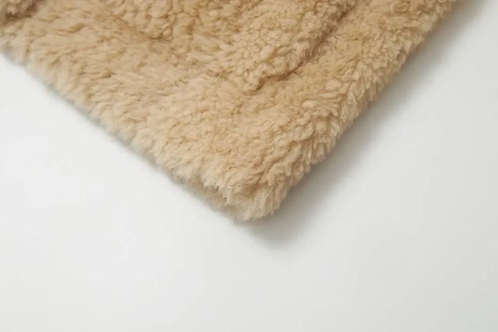 An image of a   44230 Luxe Wool Round-Neck Teddy Jacket by  Mirra Masa