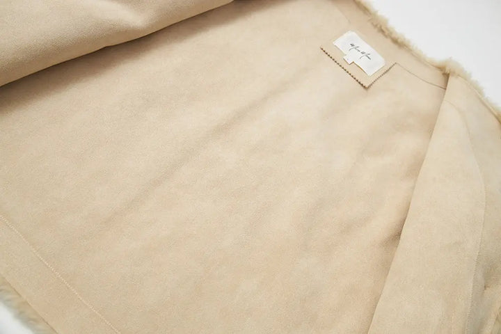 An image of a   44230 Luxe Wool Round-Neck Teddy Jacket by  Mirra Masa