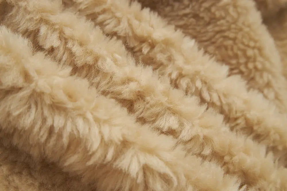 An image of a   44230 Luxe Wool Round-Neck Teddy Jacket by  Mirra Masa